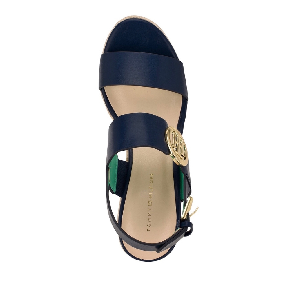 TOMMY HILFIGER Kahdy Navy Blue Espadrille Platform Sandals - Picture 2 of 9